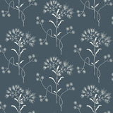 Magnolia Home Wildflower White on Navy Wallpaper