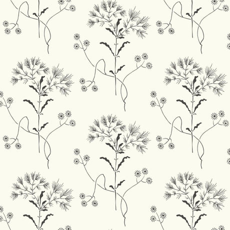Magnolia Home Wildflower Black on White Wallpaper