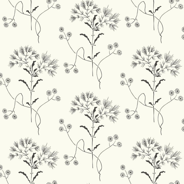 Magnolia Home Wildflower Black on White Wallpaper