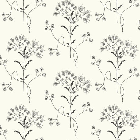 Magnolia Home Wildflower Black on White Wallpaper