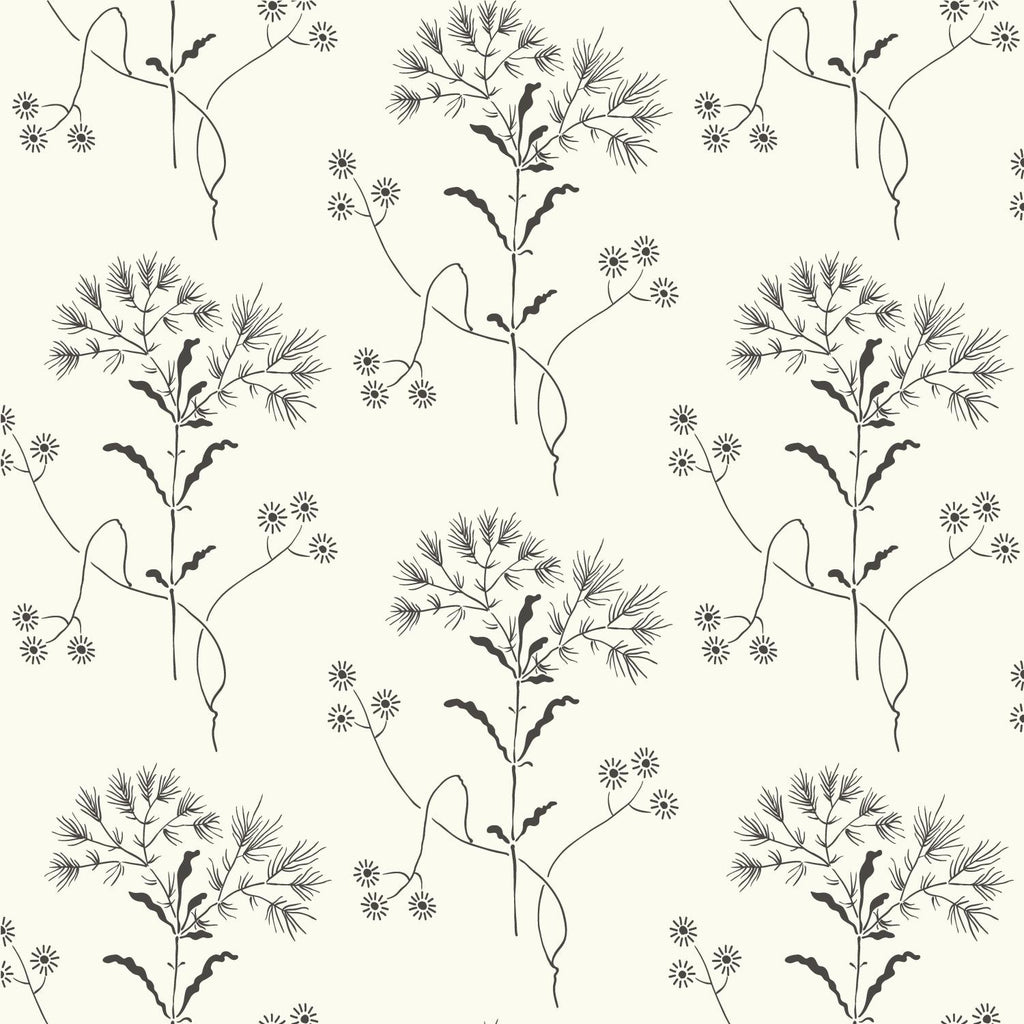 Magnolia Home Wildflower Black on White Wallpaper