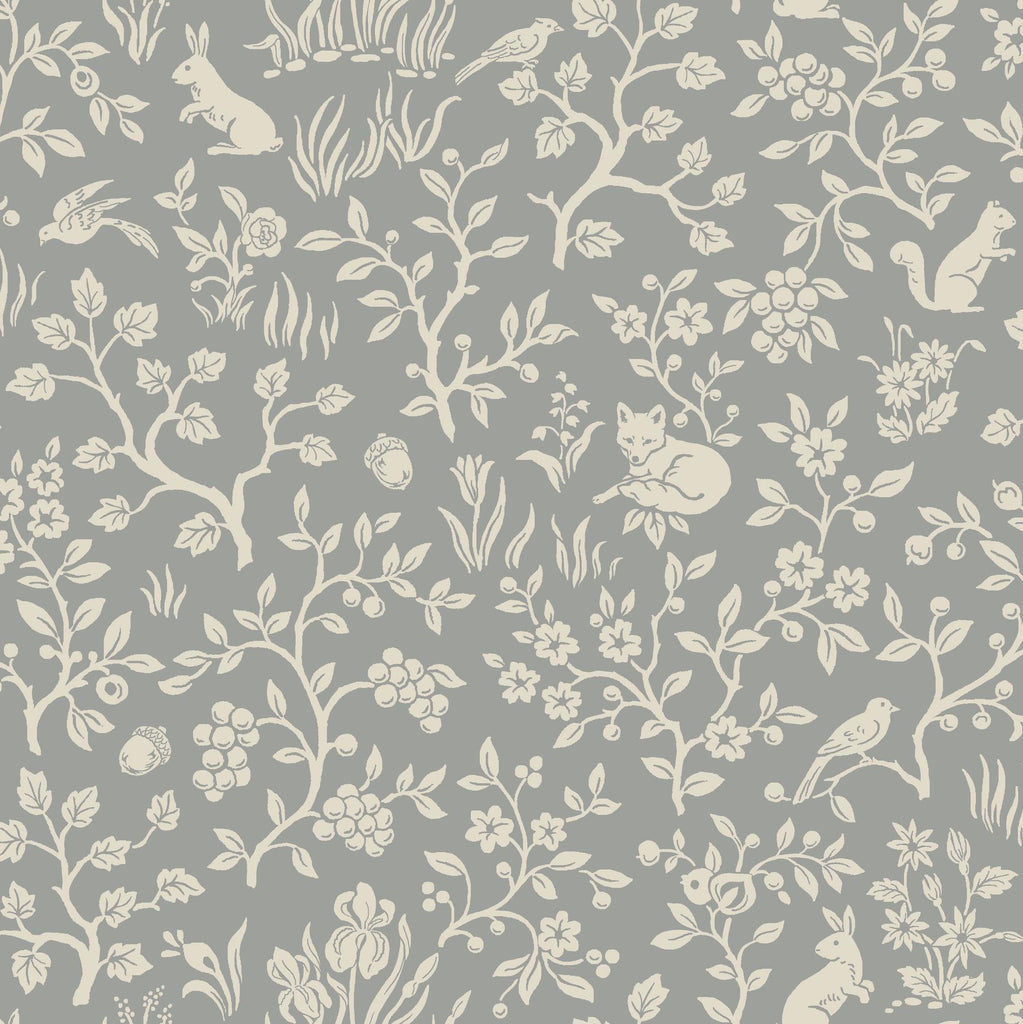 Magnolia Home Fox & Hare Grey Wallpaper