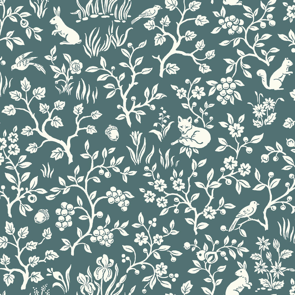 Magnolia Home Fox & Hare Weekends (Teal) Wallpaper