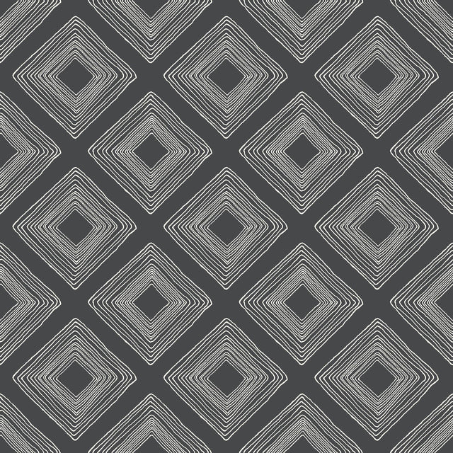 Magnolia Home Diamond Sketch White on Black Wallpaper
