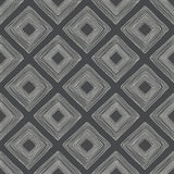 Magnolia Home Diamond Sketch White on Black Wallpaper