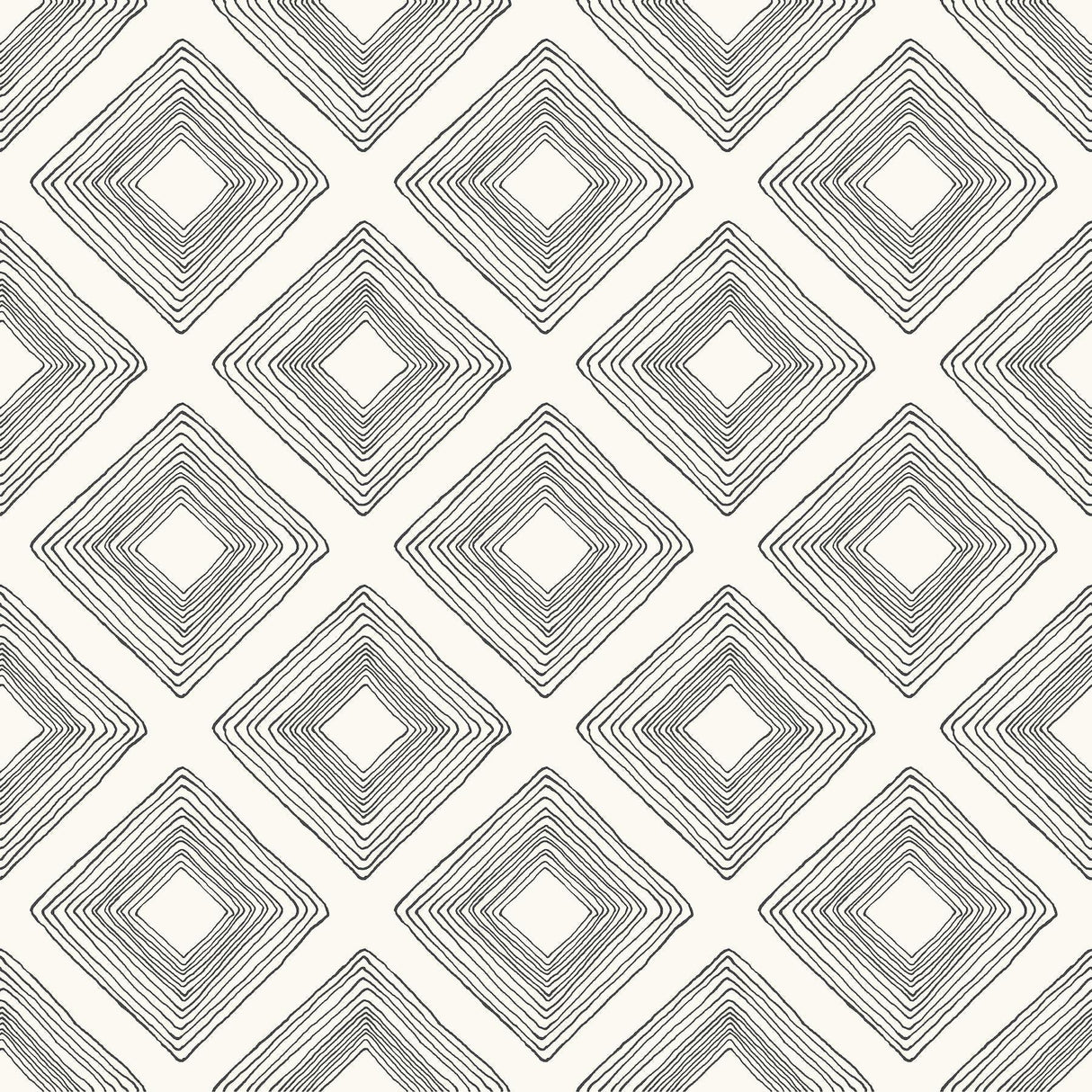 Magnolia Home Diamond Sketch Black on White Wallpaper