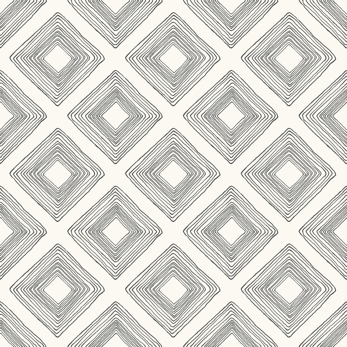 Magnolia Home Diamond Sketch Black on White Wallpaper