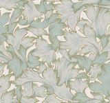 York Acanthus Toss Beige/Seafoam Wallpaper