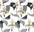 York Lady Slipper Gold/Gray Wallpaper