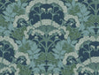 York Yarrow Nouveau Blue/Green Wallpaper