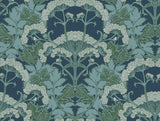 York Yarrow Nouveau Blue/Green Wallpaper