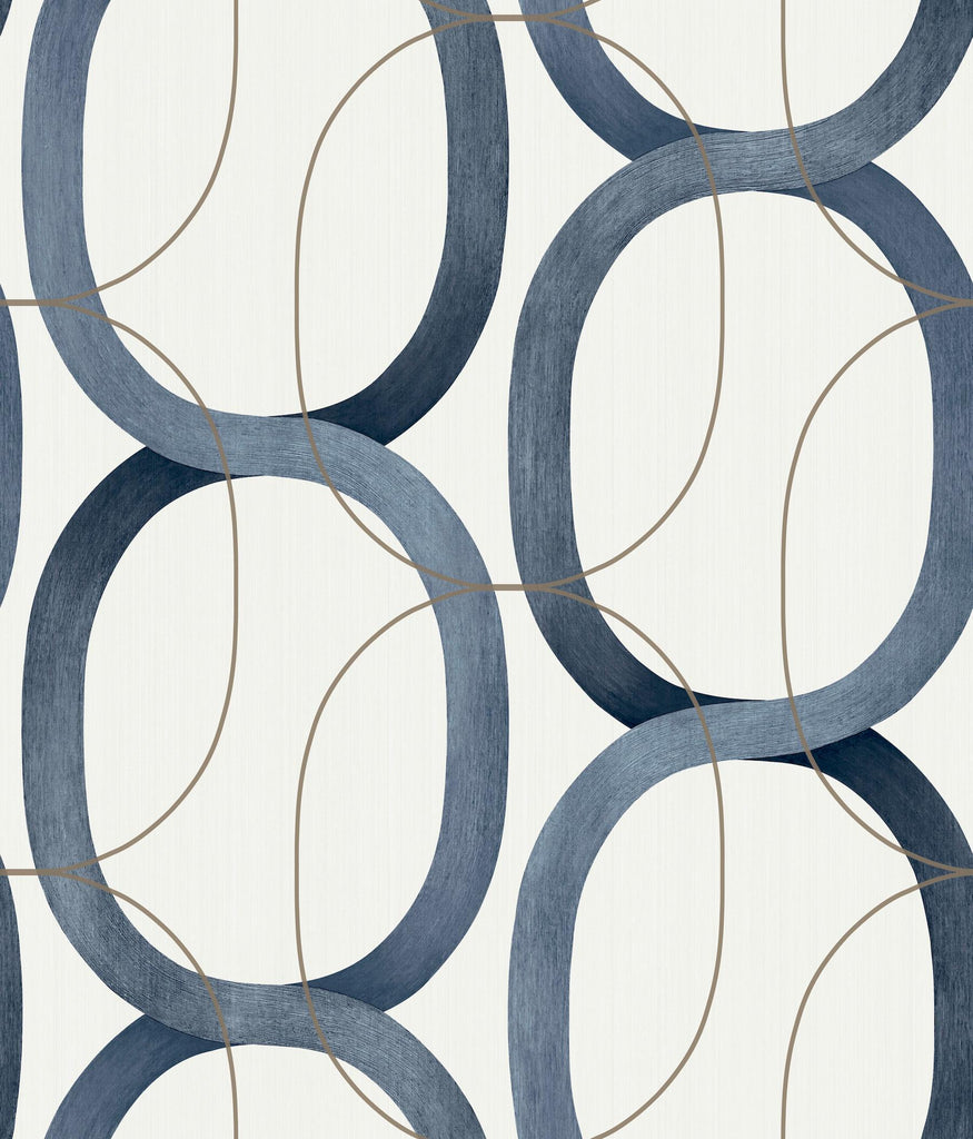York Designer Series Interlock Navy Wallpaper