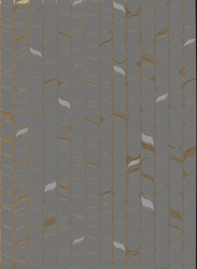 York Designer Series Perfect Petals Gray/Gold Wallpaper