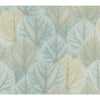 York Designer Series Leaf Concerto Turquoise Wallpaper