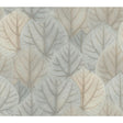 York Designer Series Leaf Concerto Blue/Taupe Wallpaper