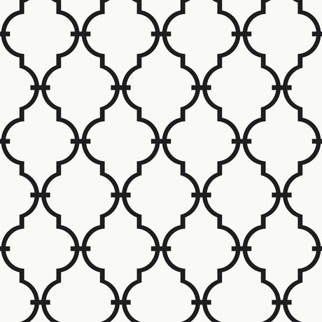 York Modern Trellis Blacks Wallpaper