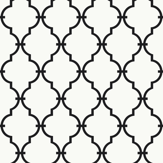 York Modern Trellis Blacks Wallpaper
