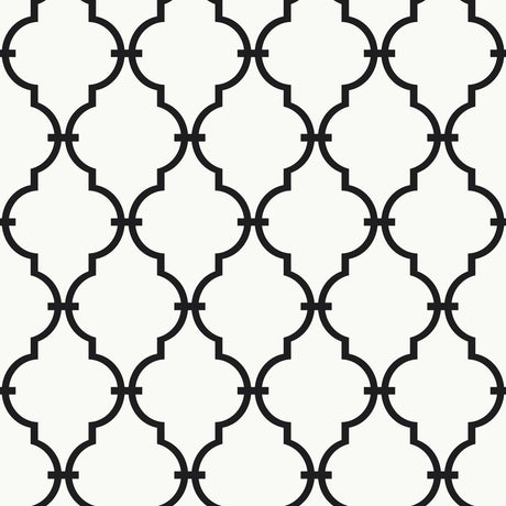 York Modern Trellis Blacks Wallpaper