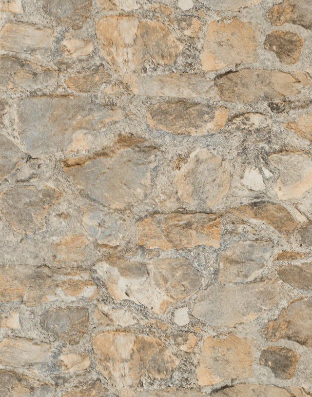 York Field Stone Tan/Gray Wallpaper