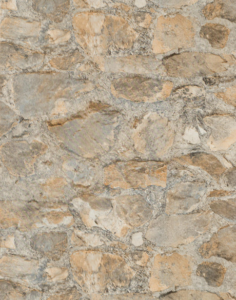 York Field Stone Tan/Gray Wallpaper