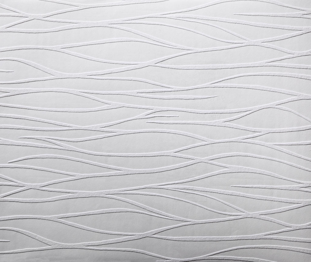 York Organic Waves Paintable White/Off Whites Wallpaper