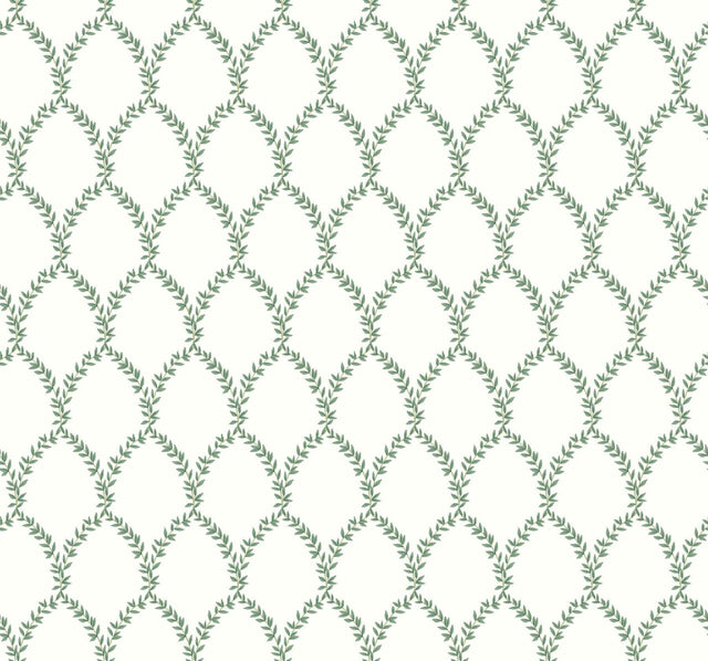 Rifle Paper Co. Laurel Green/White Wallpaper
