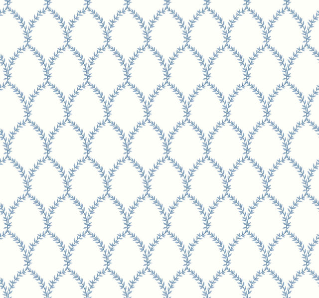 Rifle Paper Co. Laurel Blue/White Wallpaper