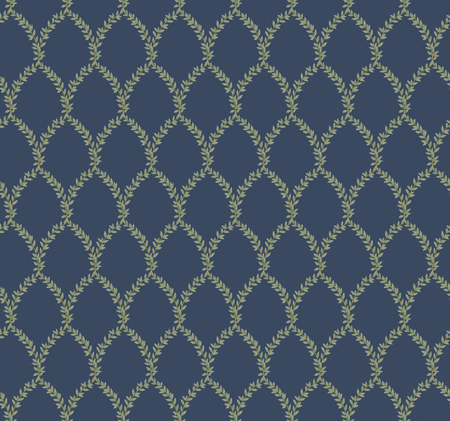 Rifle Paper Co. Laurel Navy Wallpaper
