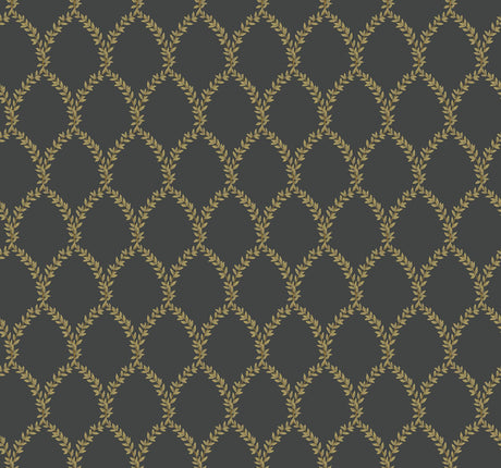 Rifle Paper Co. Laurel Gold/Black Wallpaper