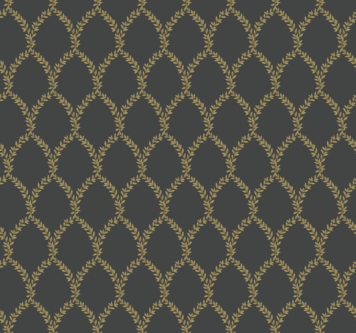 Rifle Paper Co. Laurel Gold/Black Wallpaper