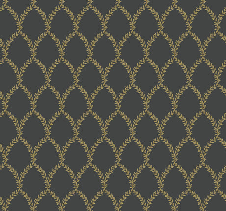 Rifle Paper Co. Laurel Gold/Black Wallpaper