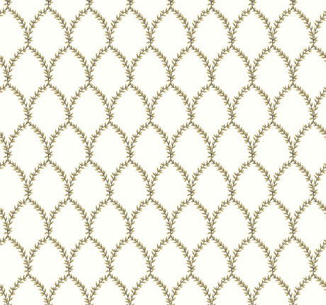 Rifle Paper Co. Laurel Gold/White Wallpaper