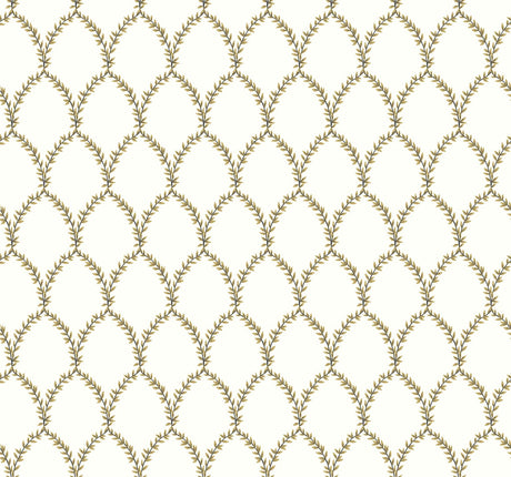 Rifle Paper Co. Laurel Gold/White Wallpaper