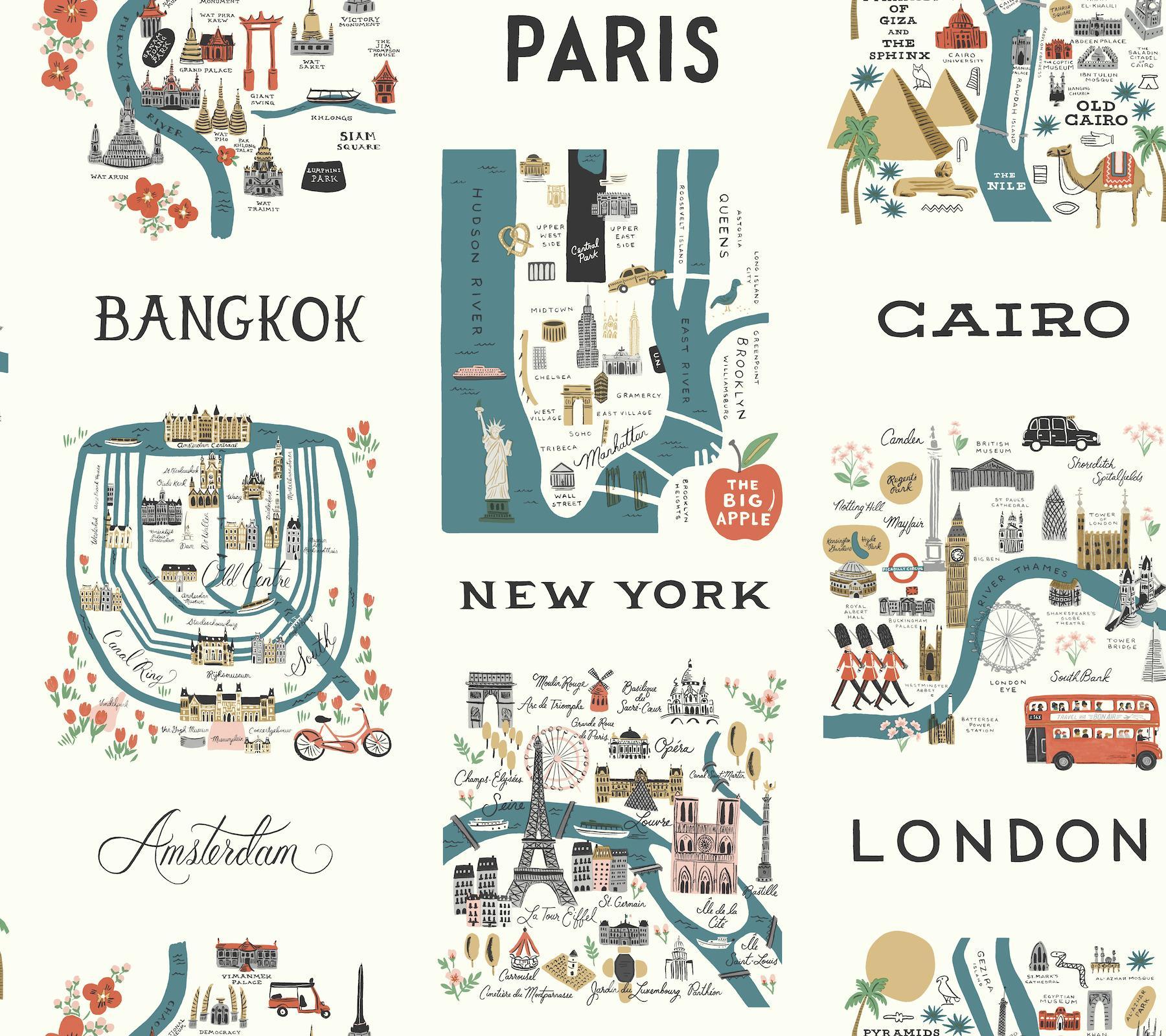 Rifle Paper Co. City Maps Wallpaper - Thumbnail 5