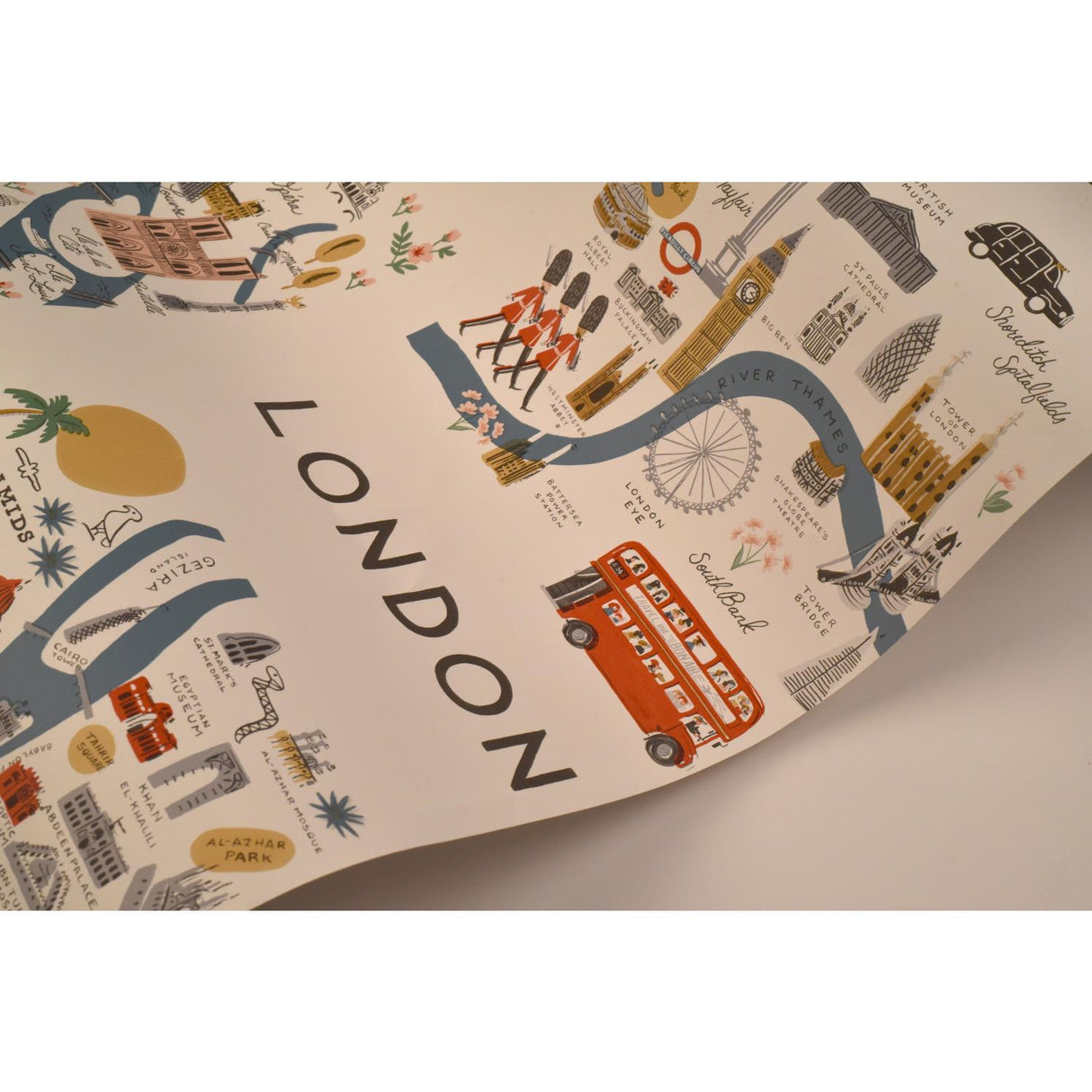 Rifle Paper Co. City Maps Blue/Red Wallpaper