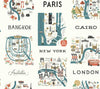 Rifle Paper Co. City Maps Blue/Red Wallpaper