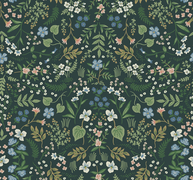 Rifle Paper Co. Wildwood Hunter Green Wallpaper