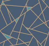 York Prismatic Removable navy blue/metallic gold Wallpaper