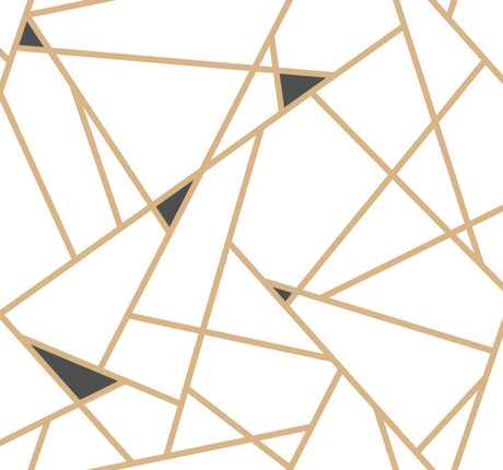 York Prismatic Gold/Black Wallpaper