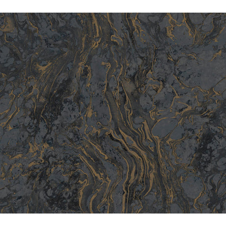 Ronald Redding Designs Polished Marble Black Wallpaper