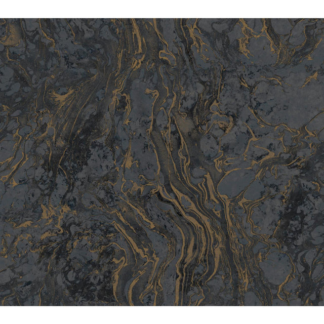 Ronald Redding Designs Polished Marble Black Wallpaper