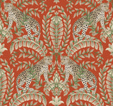Ronald Redding Designs Jungle Leopard Orange Wallpaper