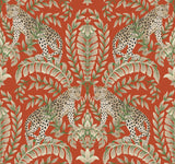 Ronald Redding Designs Jungle Leopard Orange Wallpaper