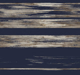 Ronald Redding Designs Horizontal Dry Brush Navy Wallpaper