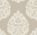 Ronald Redding Designs Teardrop Damask Beige Wallpaper