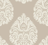 Ronald Redding Designs Teardrop Damask Beige Wallpaper