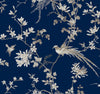 Ronald Redding Designs Bird & Blossom Chinoserie Blue Wallpaper