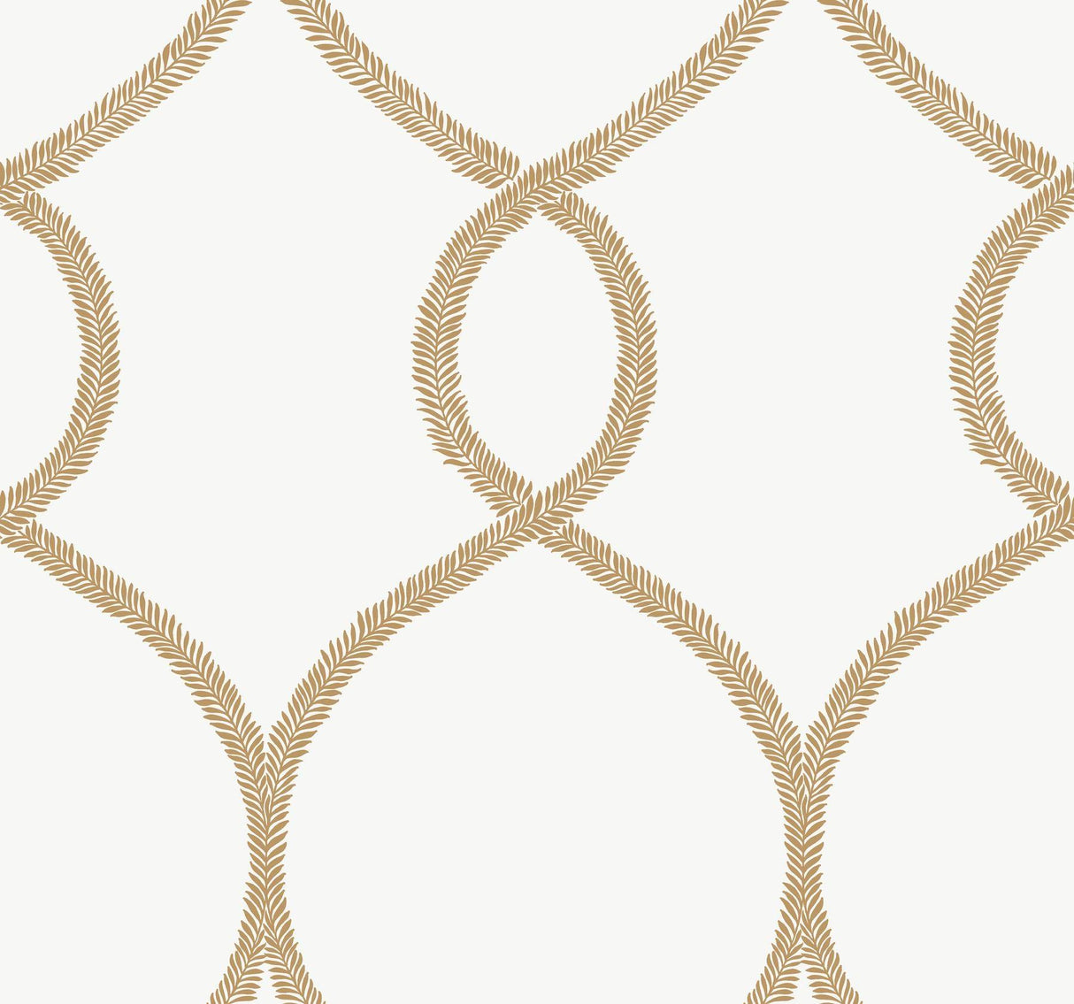 Ronald Redding Designs Laurel Leaf Ogee Gold Wallpaper
