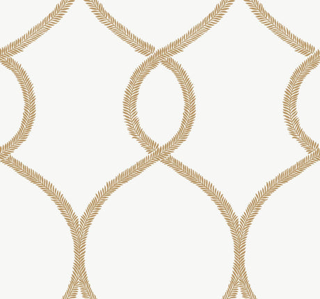 Ronald Redding Designs Laurel Leaf Ogee Gold Wallpaper
