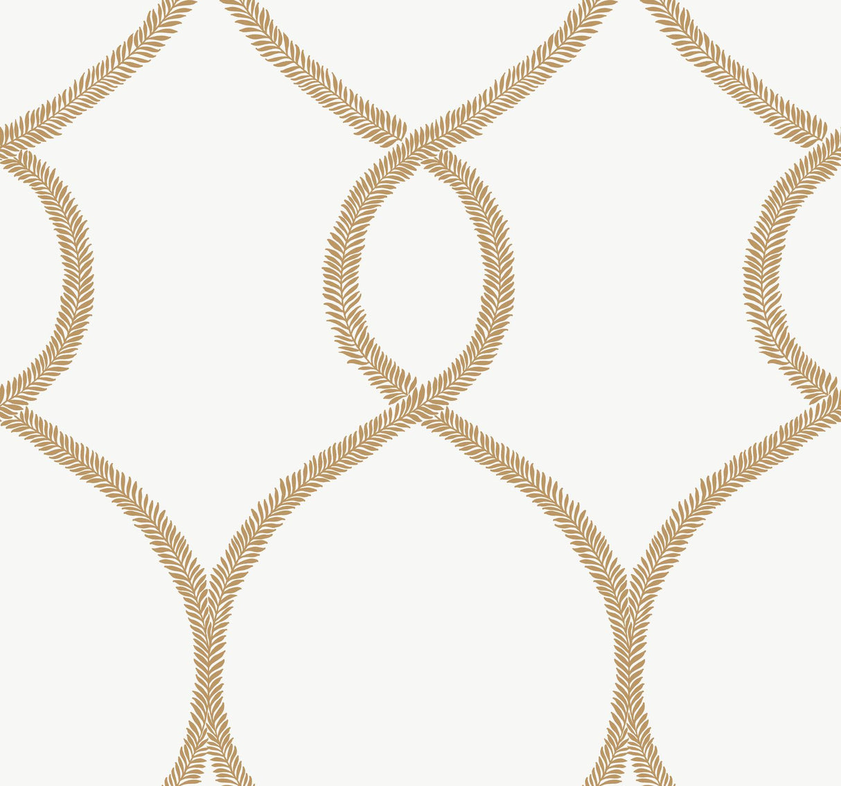 Ronald Redding Designs Laurel Leaf Ogee Gold Wallpaper